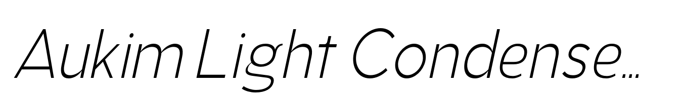 Aukim Light Condensed Italic